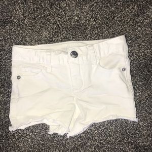 White jean shorts